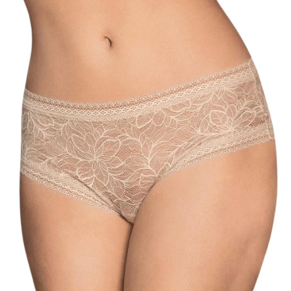 Floral Lace Cheeky Panty- Nude